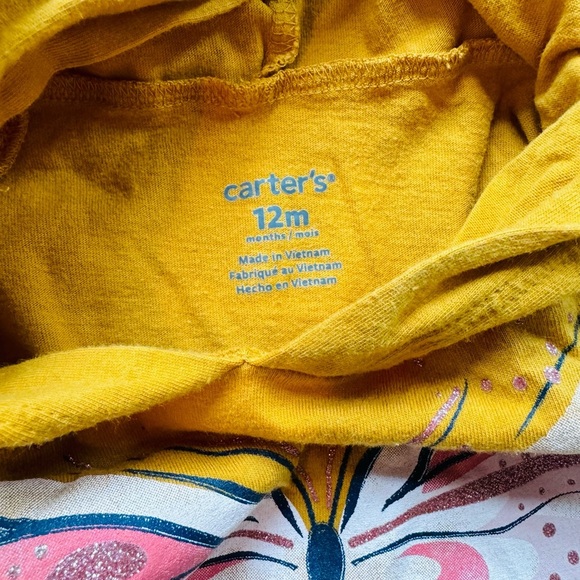 Carters baby girls butterfly outfit 2 piece set pants and shirt size 12 months - Picture 5 of 9